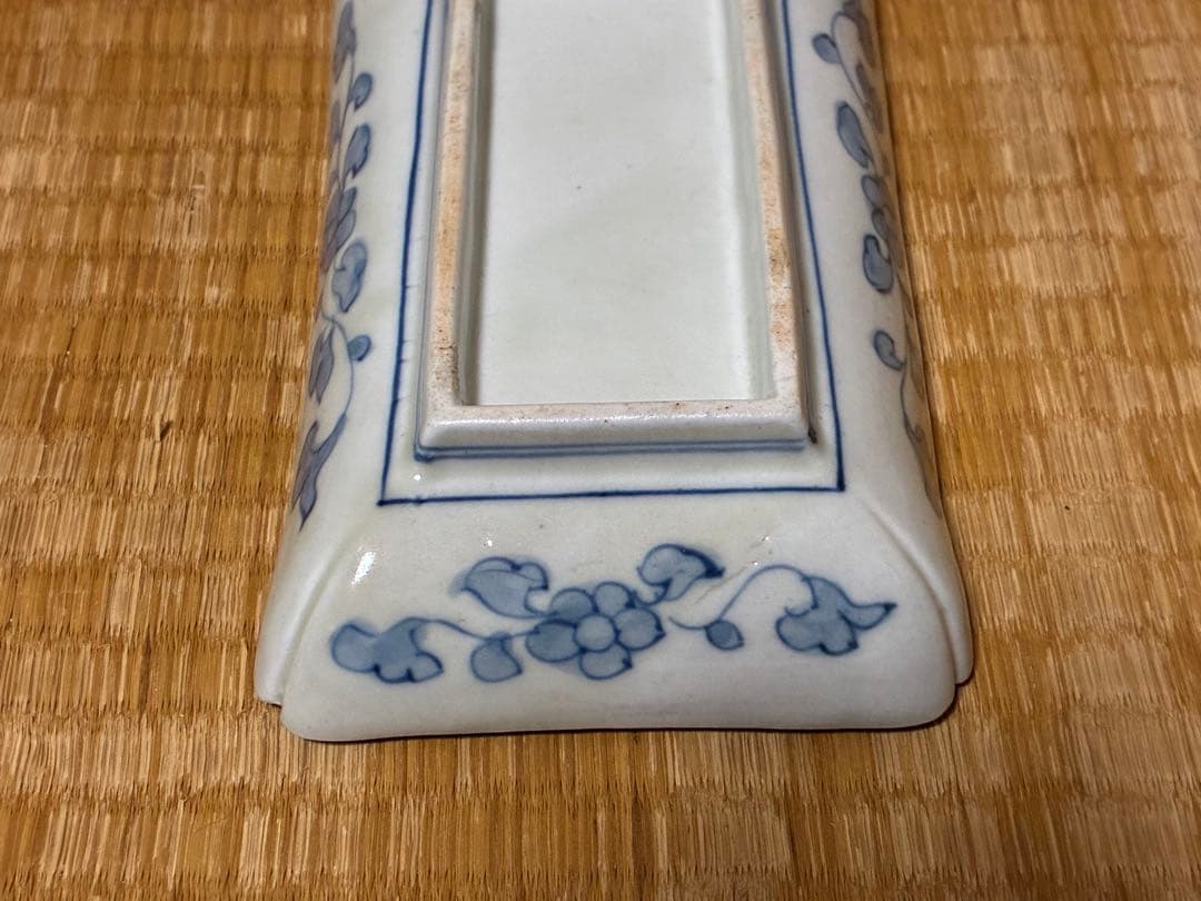 古伊万里 魚紋 風景図 色絵 長皿 丸皿 二点