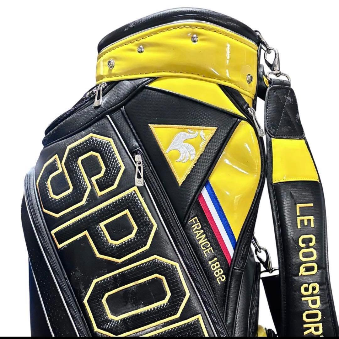 LE COQ SPORTIF キャディバッグ イエロ- 9.5型 トリコロール
