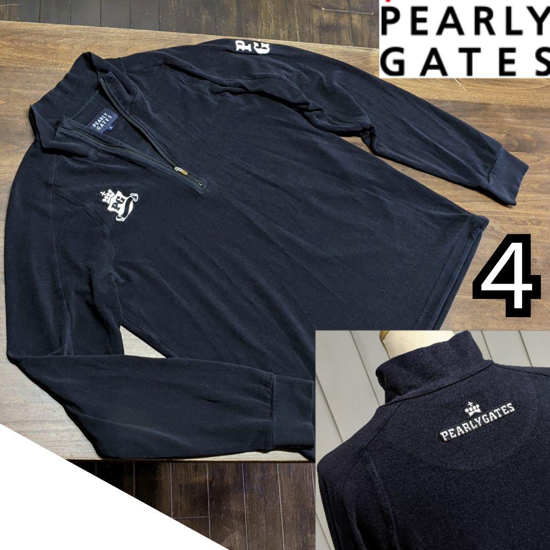 パーリーゲイツ　モックネック　長袖シャツ　ゴルフ　ウエア　黒 アンダー PG 4