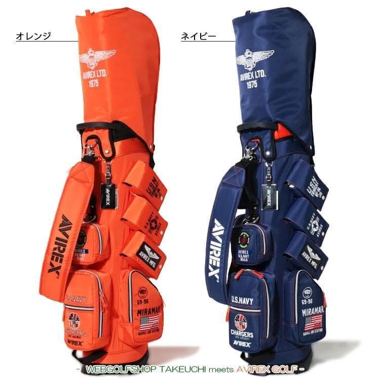 新品 AVIREX アヴィレックスゴルフ スタンド キャディバッグ ブラック