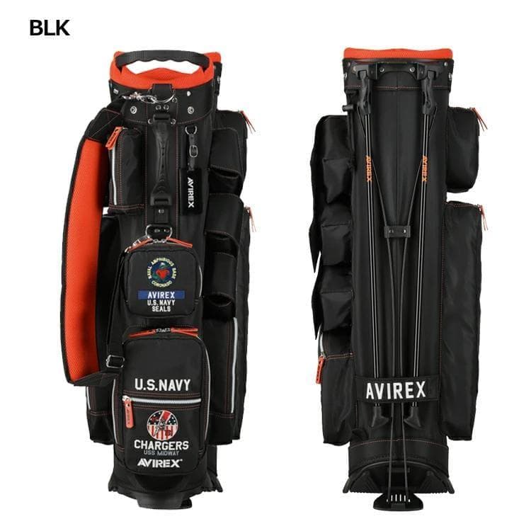 新品 AVIREX アヴィレックスゴルフ スタンド キャディバッグ ブラック