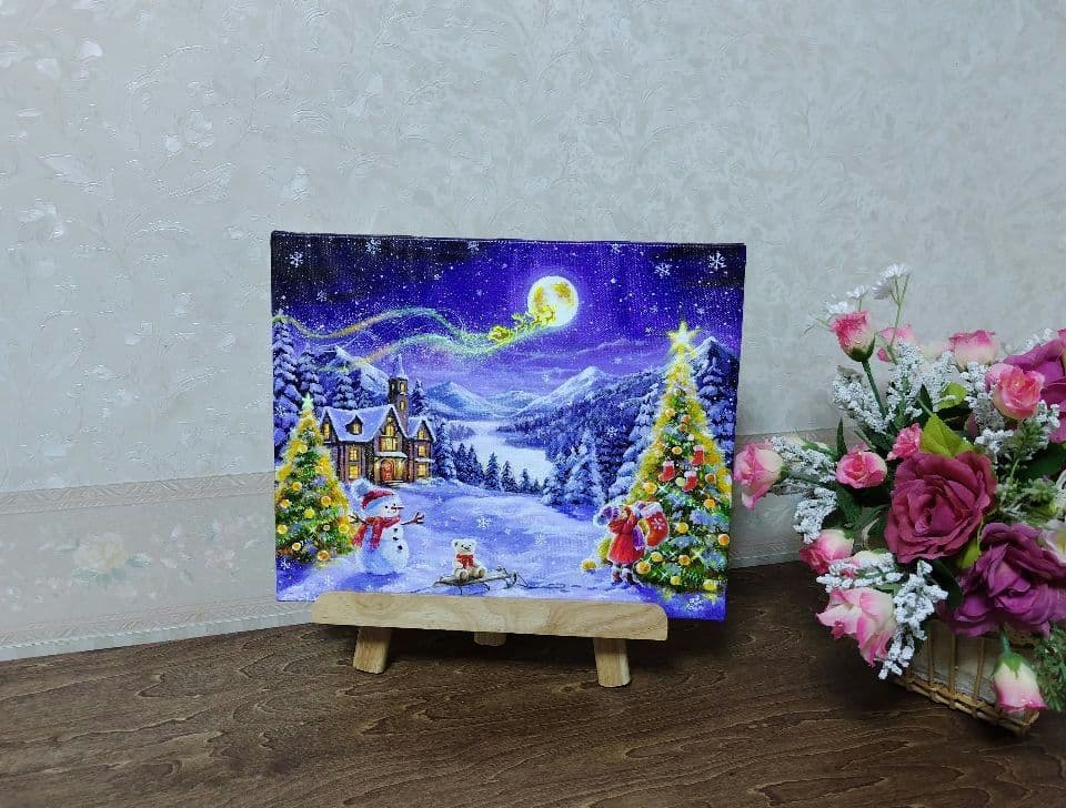 R*U様 【願いを込めて】アクリル画 F3 風景画 絵画