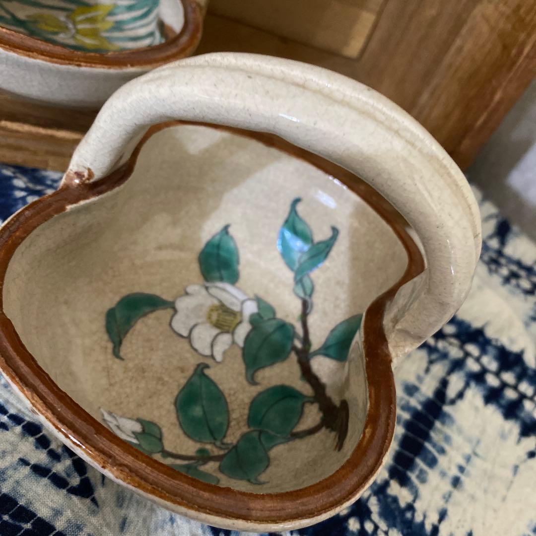 清水六兵衛　図変手付向付鉢　清六銘　希少