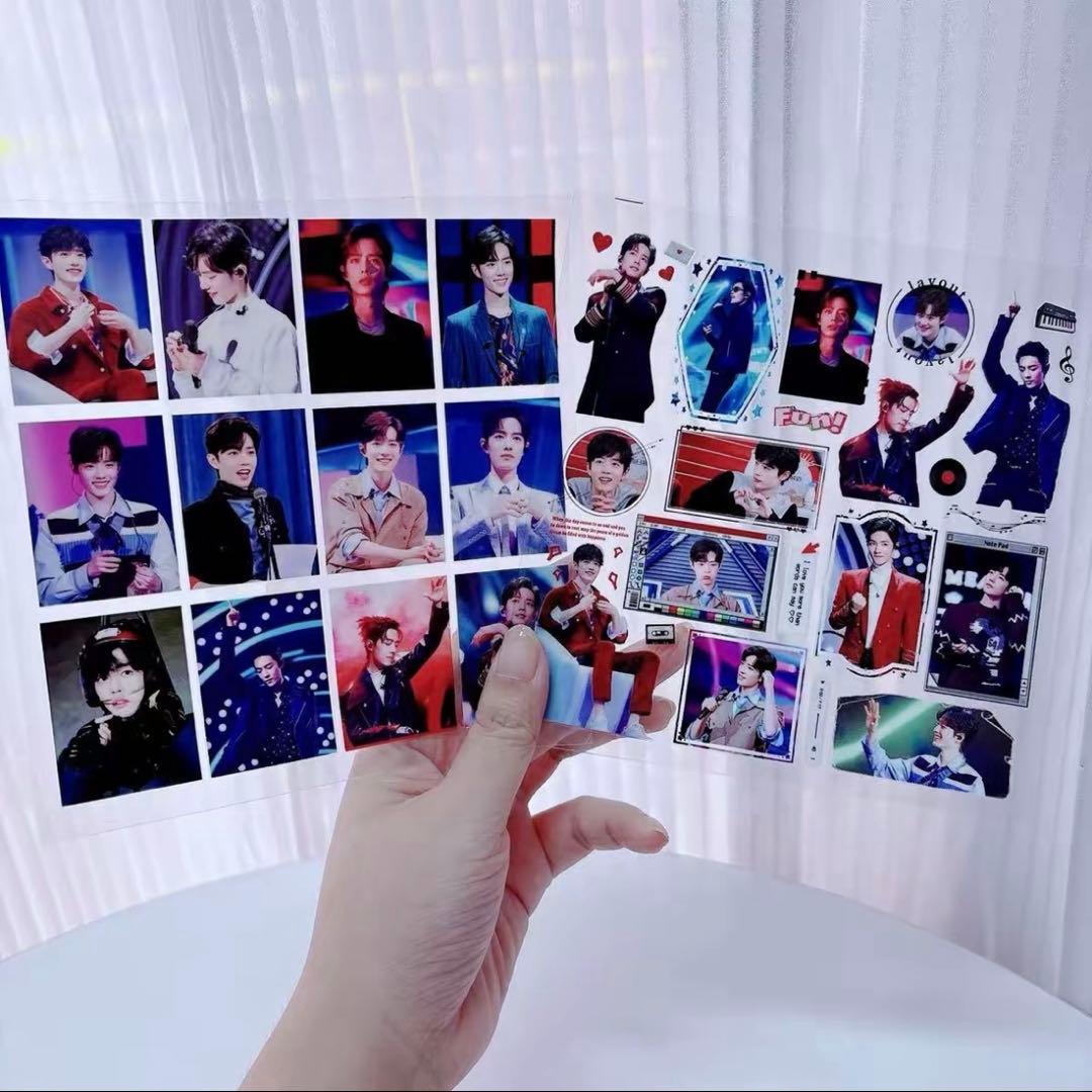 15×15cm 肖戦 転写ステッカー 耐油 防水ステッカー　2枚　28セット❣