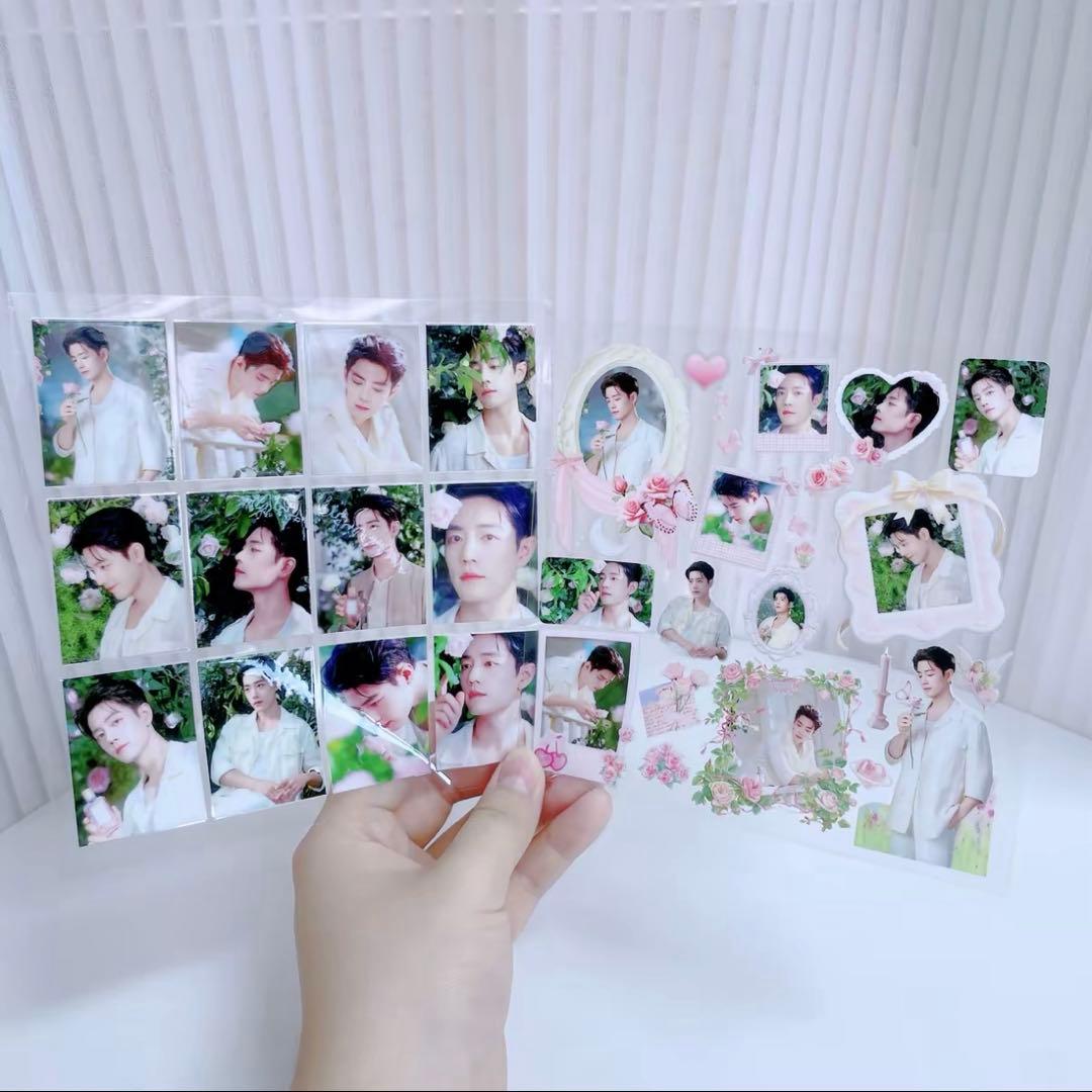 15×15cm 肖戦 転写ステッカー 耐油 防水ステッカー　2枚　28セット❣