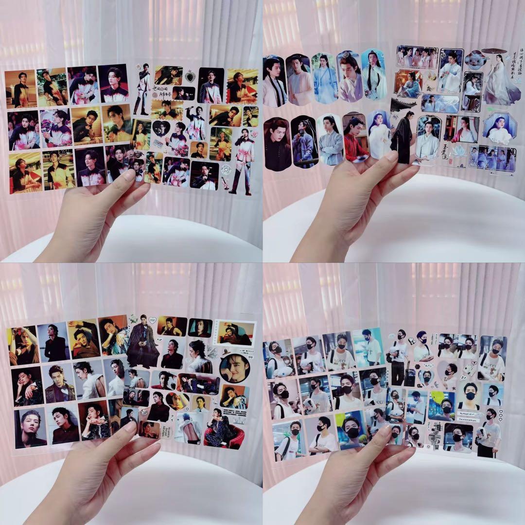 15×15cm 肖戦 転写ステッカー 耐油 防水ステッカー　2枚　28セット❣