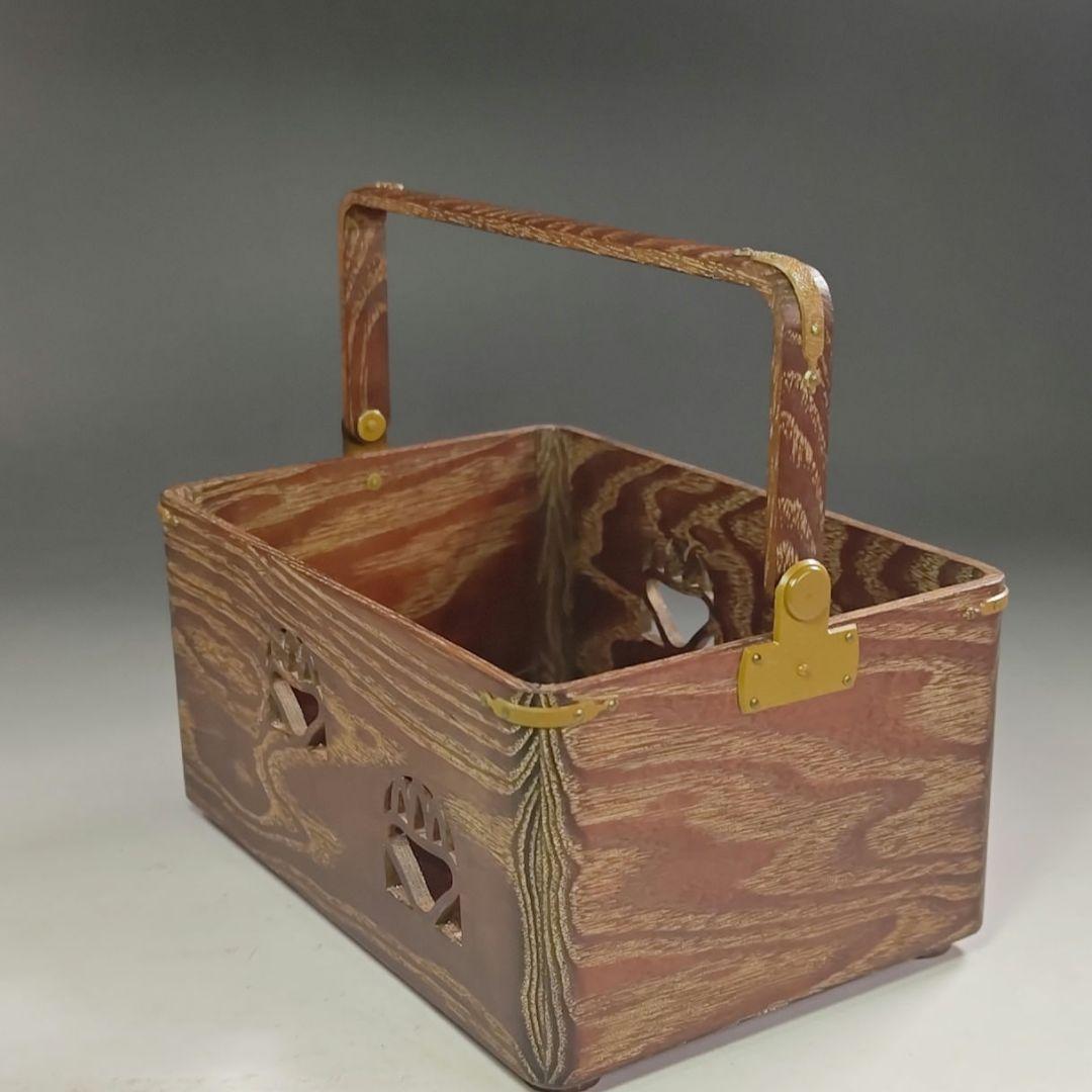 ウ256 莨盆『指物師　大崎雄斉』『鵬雲斎好　桐透　桑手付　煙草盆　共箱』茶道具