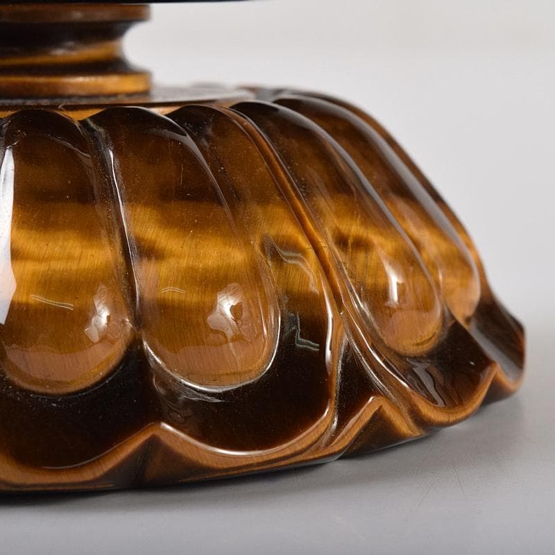 水晶玉　パワーストーン　直径約41㎜　虎目石台　M　R8379