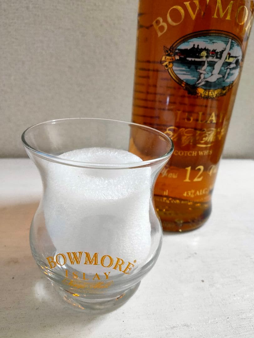 BOWMORE ボウモア 12年 カモメラベル ウィスキー グラス付 古酒