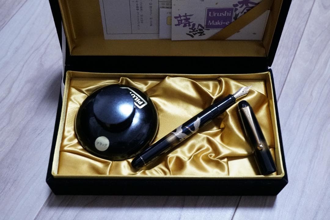 美品 PILOT 万年筆 14K 平蒔絵 双鶴 國光會 インク コンバーター付き