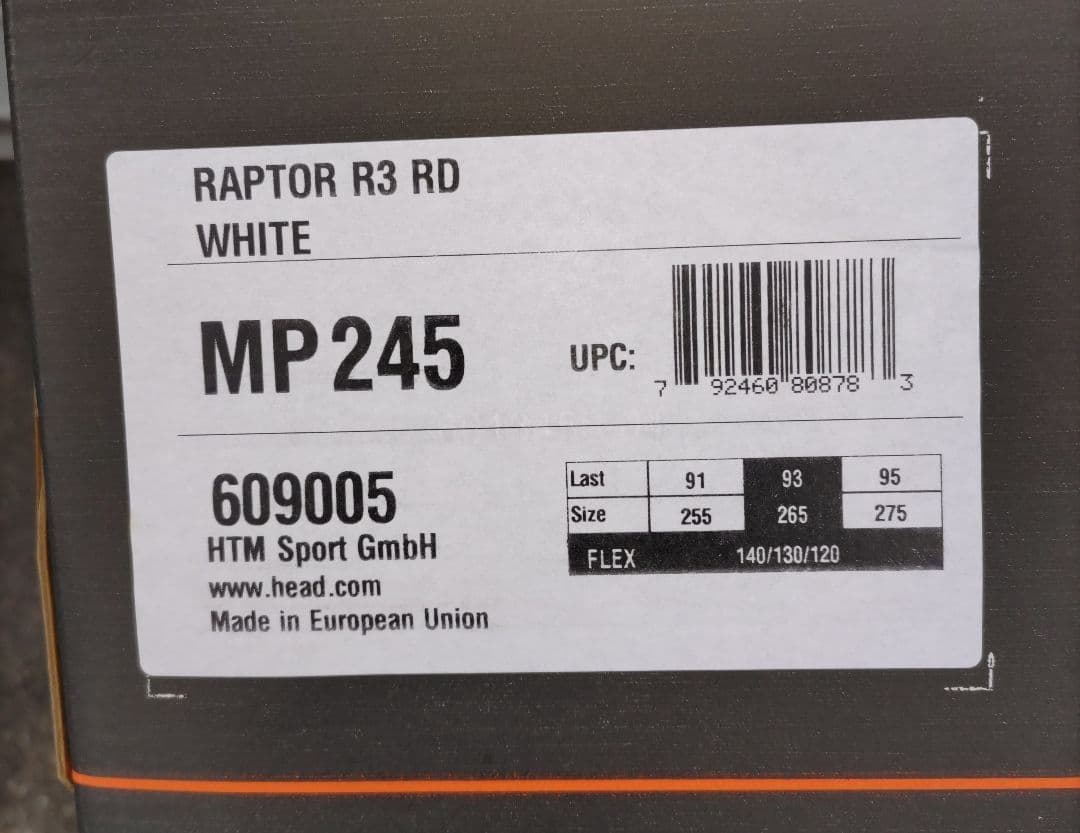 新品タグ付未使用保管品 HEAD RAPTOR B3 RD ヘッド ラプター