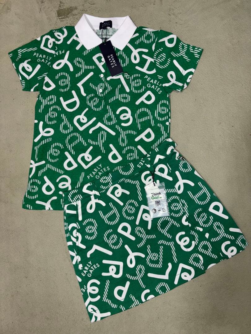 （新品）パーリーゲイツ 、もやっとロゴ柄シリーズ、セットアップ、サイズ0