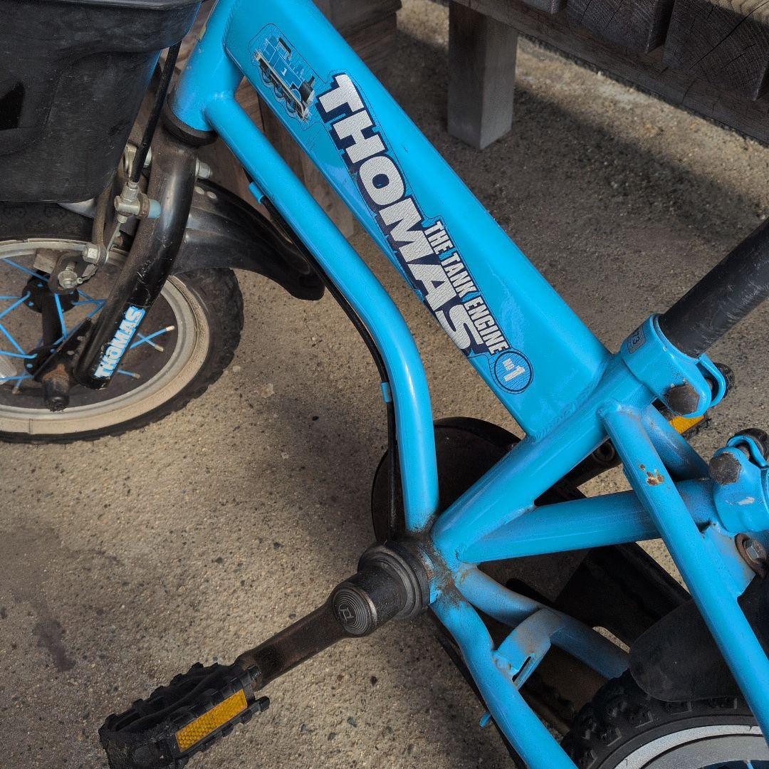 THOMAS 幼児用自転車 青色 バスケット付き