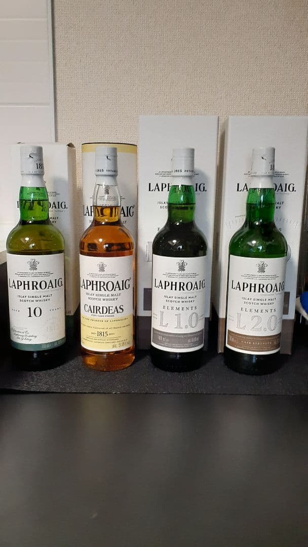 【新品】ラフロイグ10年・エレメンツ L1.0・L2.0 カーディス 4本セット