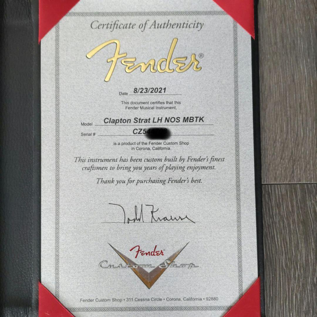 ギター　レフティ　Fender　エリック・クラプトン　ブラッキー