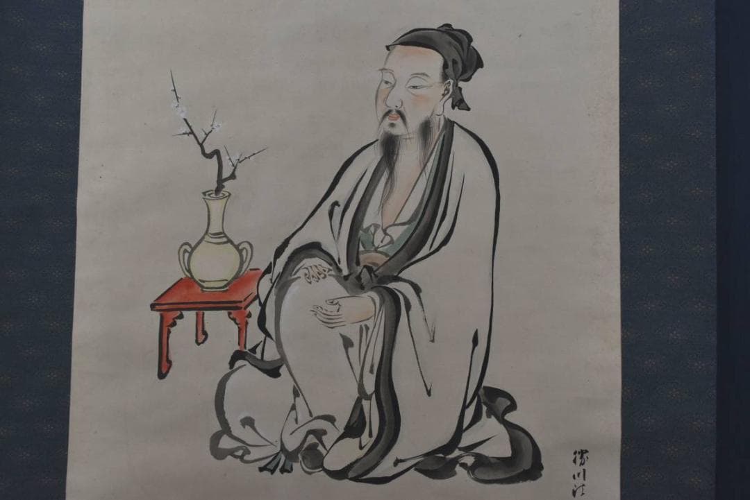 【真作】狩野勝川院（雅信）/江戸前期/林和靖図/掛軸/名家伝来/AA-420