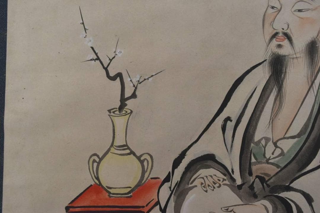 【真作】狩野勝川院（雅信）/江戸前期/林和靖図/掛軸/名家伝来/AA-420