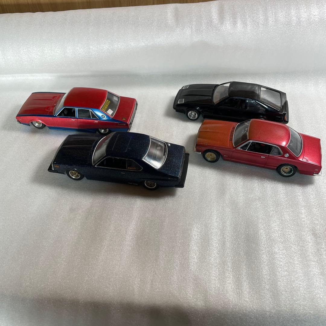 【完成品】旧車 プラモデル 4台セットケンメリ ハコスカ ジャパン セリカ