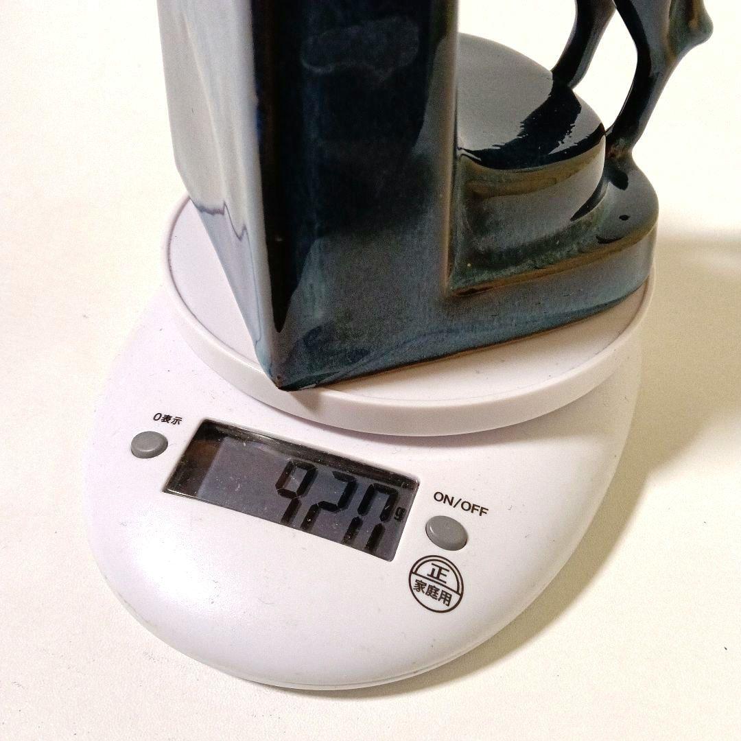 ドッグ ブックエンド オブジェ 陶磁器 青色 藍色 レトロ ヴィンテージ 犬