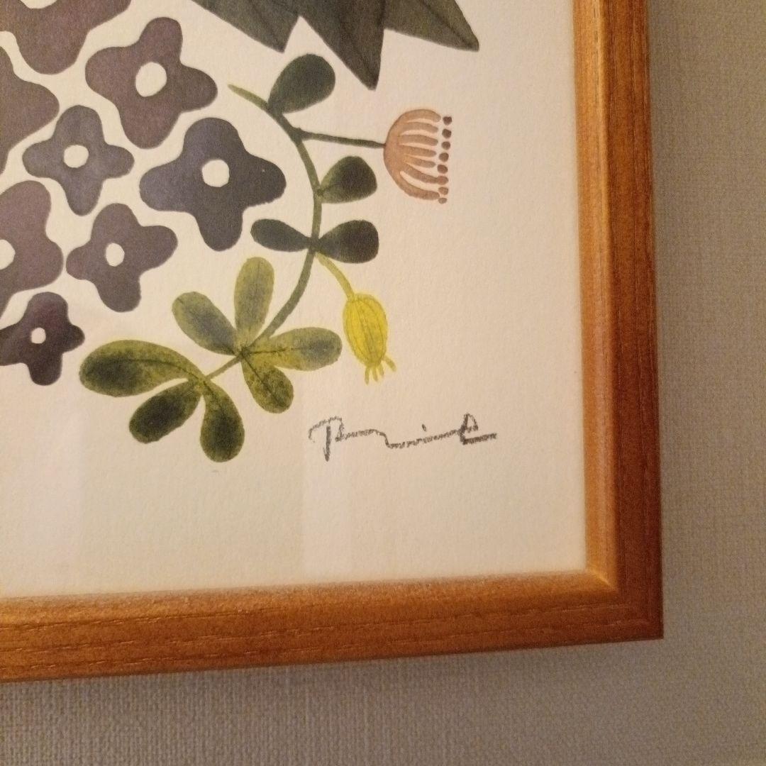 バーズワーズ　シルクスクリーン　フラワー　30×30　フレーム付き