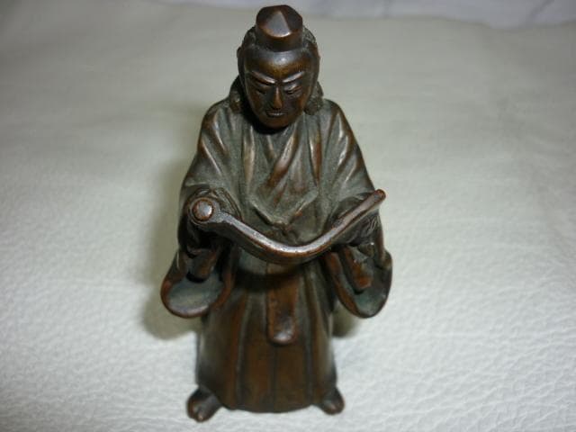 美品 1930年（昭和初期）作りが精密◆真鍮製 奥州平泉 山伏姿『弁慶像』勧進帳