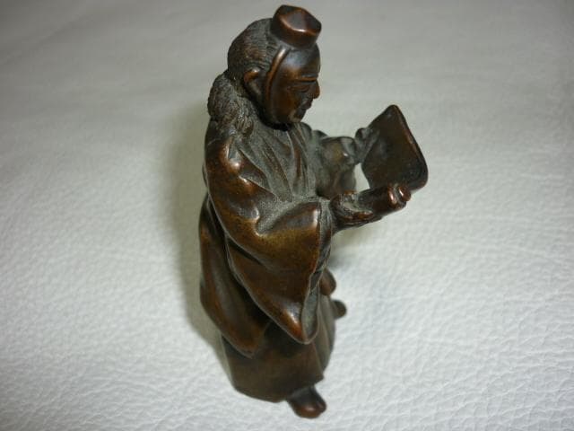 美品 1930年（昭和初期）作りが精密◆真鍮製 奥州平泉 山伏姿『弁慶像』勧進帳