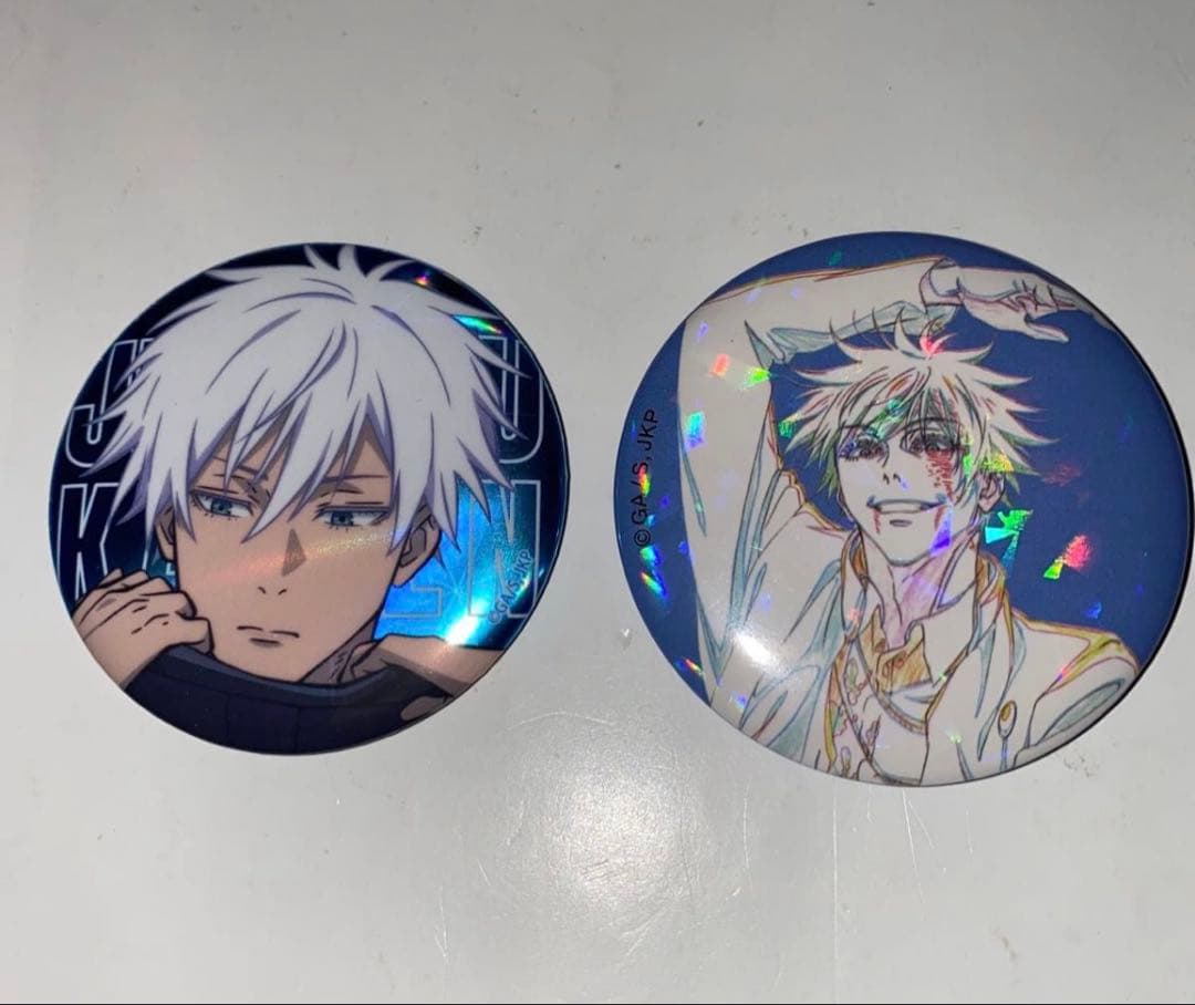 呪術廻戦　五条悟　オーロラ缶バッジ　ジャンフェス　ザッキャラ　morning