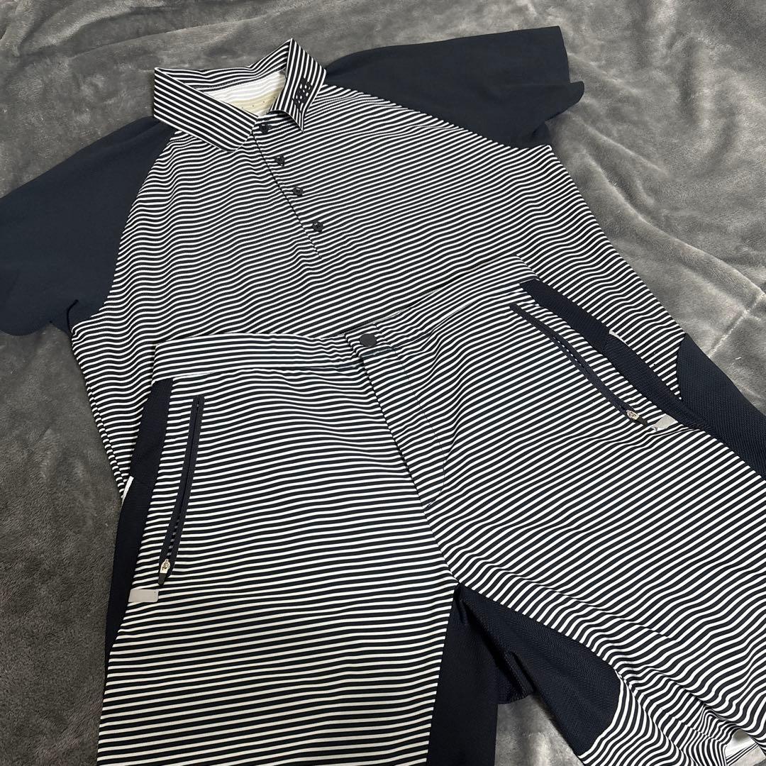 PEARLY GATES ストライプポロシャツとショートパンツセット