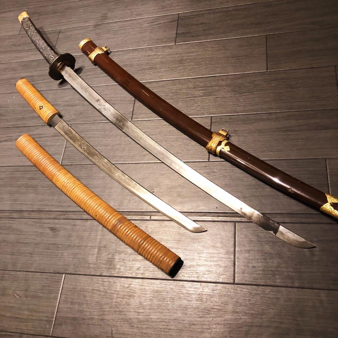 模造刀　大小6本セット　太刀　脇差　骨董品　模擬刀まとめ　ジャンク品あり　刀身