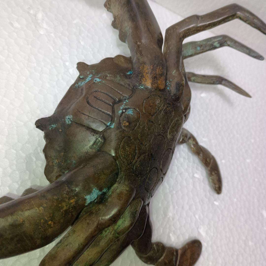 銅 細工 ♦置物　渡り蟹　カニ　銅製　1.1kg ★アンティーク　蔵出し