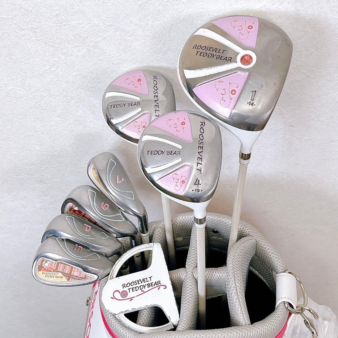 バッグ未使用　パーソンズ　ルーズベルトテディベア　レディースゴルフクラブセット