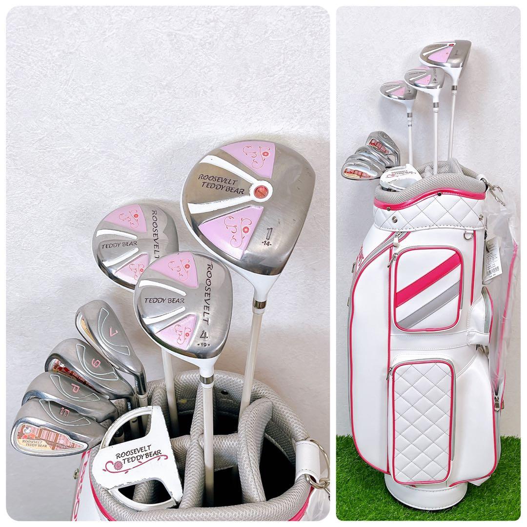 バッグ未使用　パーソンズ　ルーズベルトテディベア　レディースゴルフクラブセット