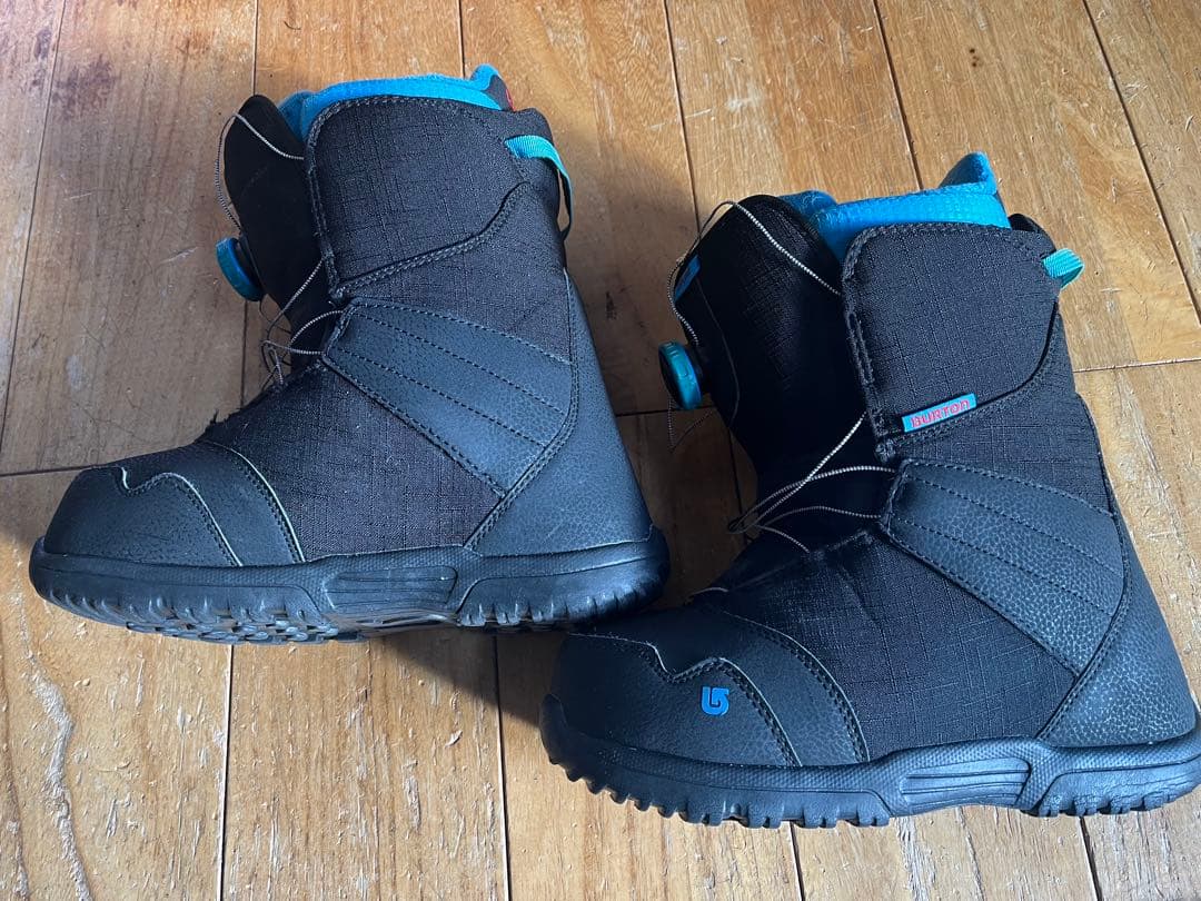 BURTON 子ども用スノーボードブーツ ブラック/ターコイズ