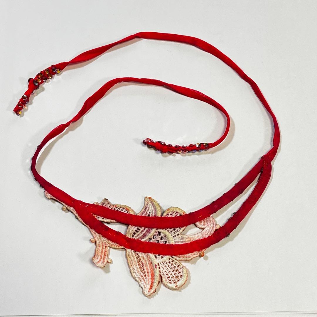 社交ダンスドレス ★ロビンフット製★朱色 6層スカート 競技用 使用3回