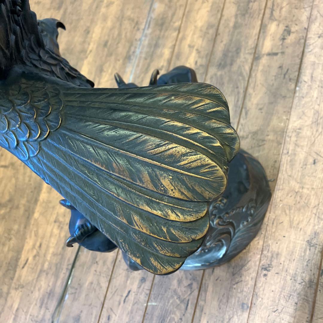 昭和レトロ アイアン 鉄製 鋳物 鷲 イーグル 置物 オブジェ インテリア