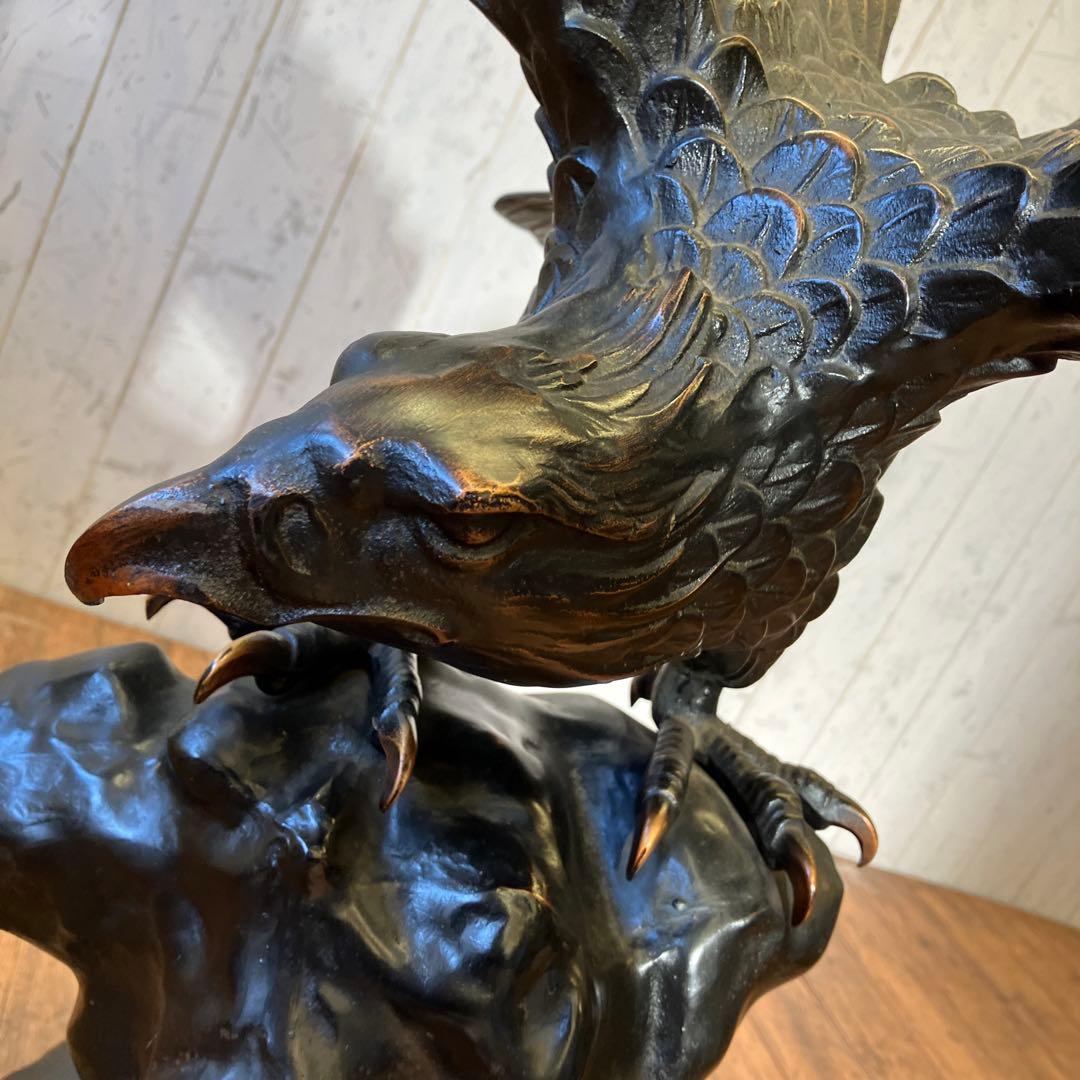 昭和レトロ アイアン 鉄製 鋳物 鷲 イーグル 置物 オブジェ インテリア