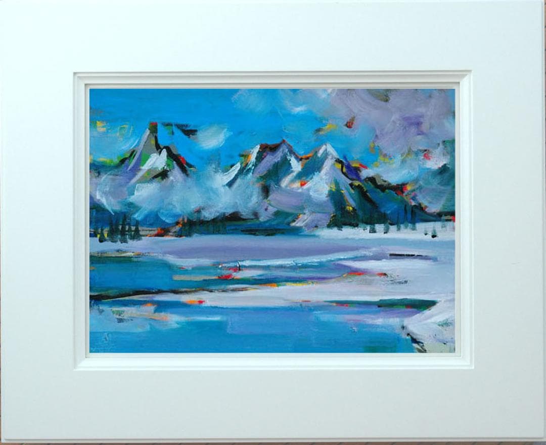 油絵 菅家令子 絵 絵画 インテリア uF6-062903 風景 冬景色