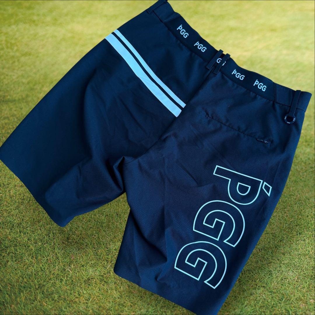 パーリーゲイツ　PGG ハーフパンツ　短パン　5 L〜XL相当 紺　ネイビー　白