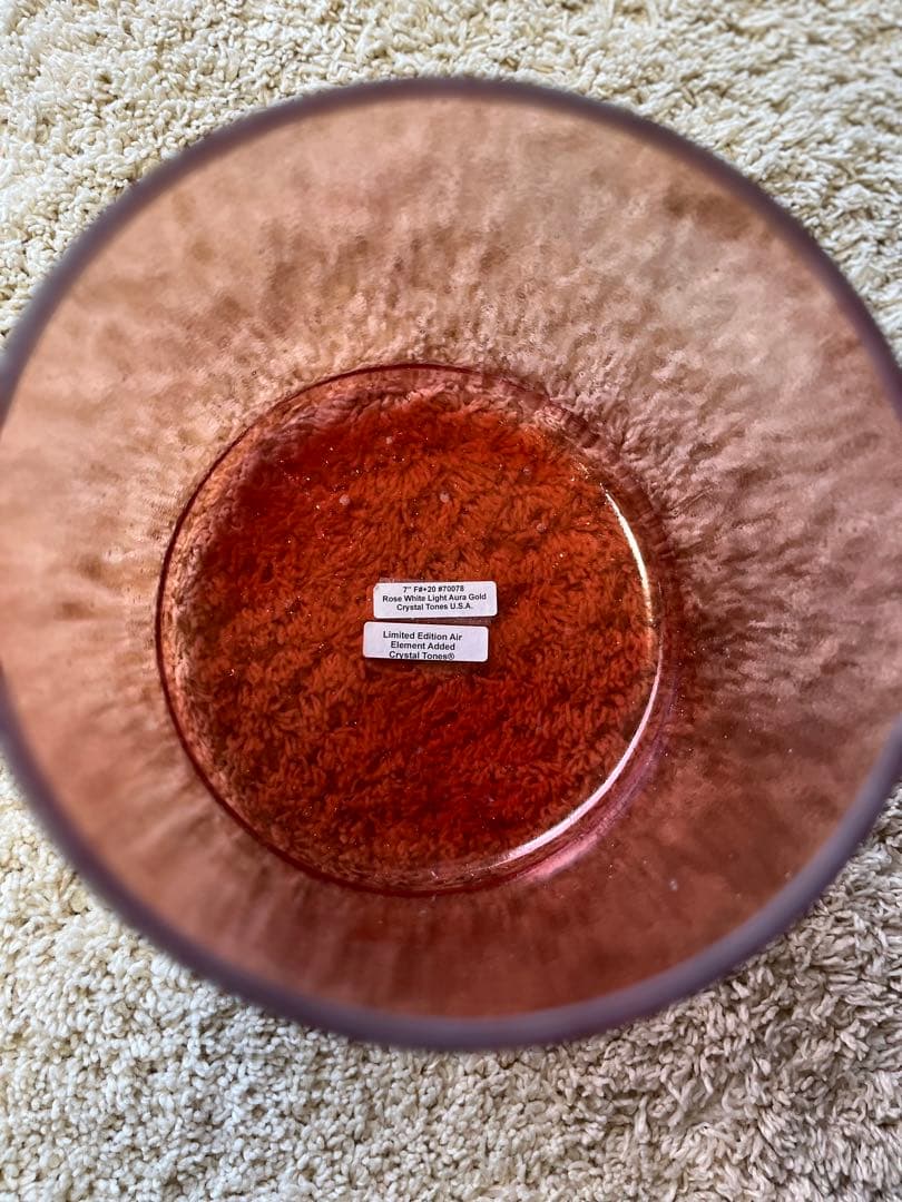 お値下げしました‼️クリスタルボウル ローズ　ホワイトライトゴールド7”F#➕20