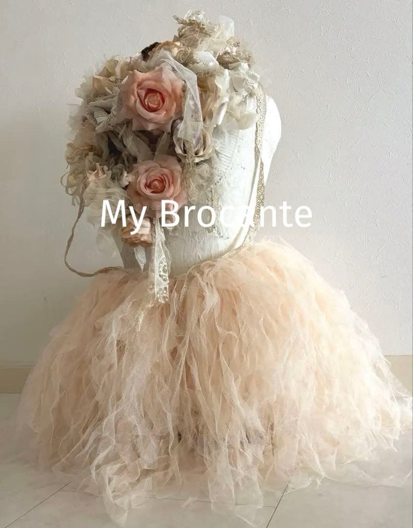 アンティーク雑貨 Pale Apricot Tulle Bolero