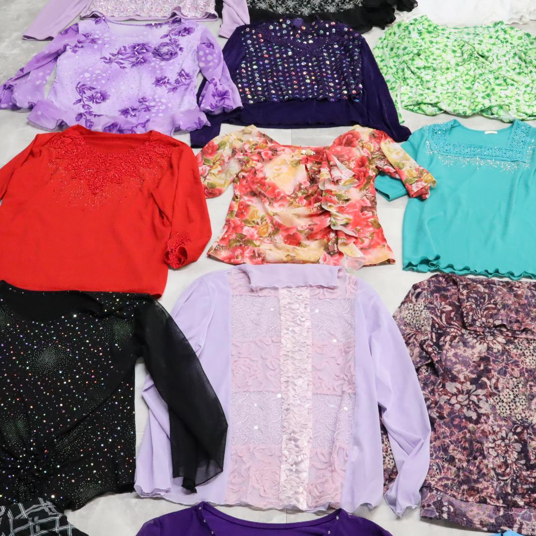 【美品 社交ダンス 衣装レッスン着 45点 セット】ブラウス トップス 45着