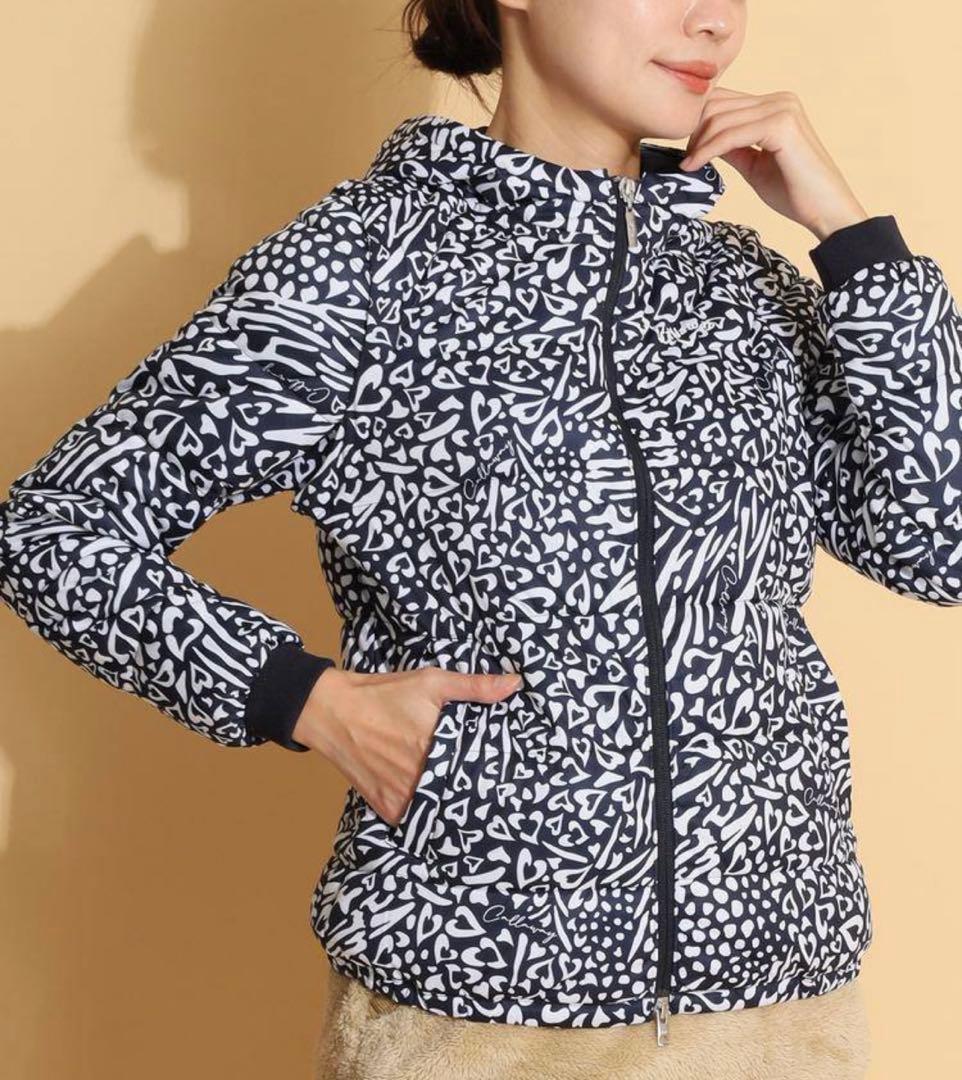 Callaway 2way 中綿 フード付き ジップ ジャケット ベスト 柄