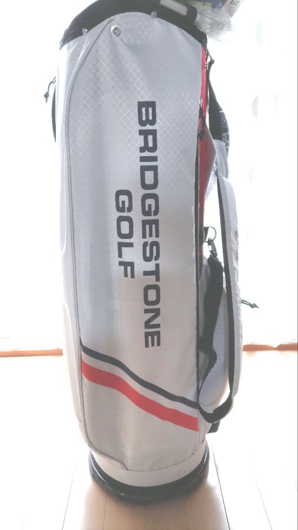 ワカメBRIDGESTONE GOLF キャディバッグ ホワイト/レッド
