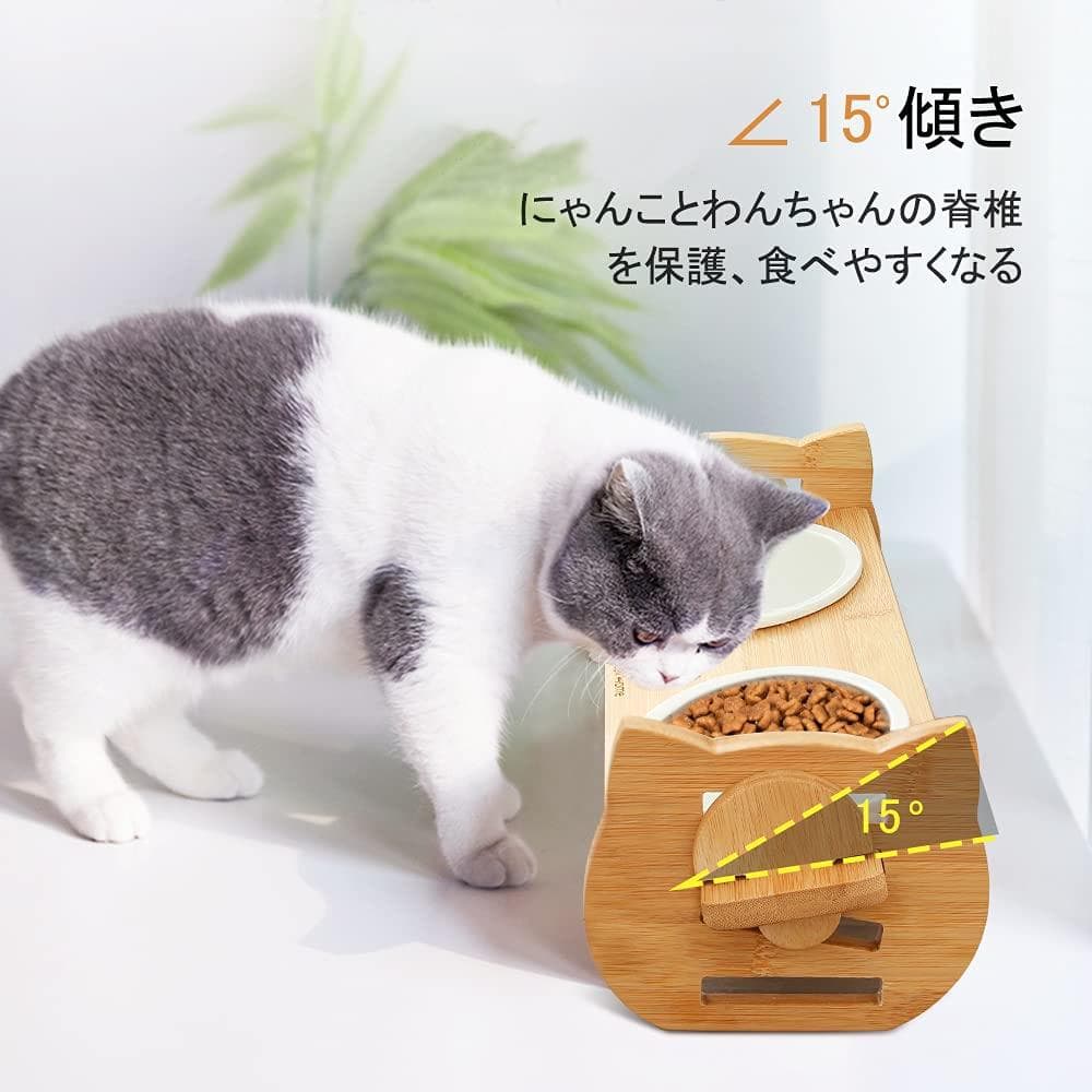 猫型 木製 ボウル 健康面と利便性を考慮した設計 食器