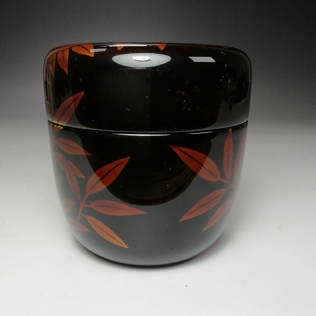 Ｓ６５０　棗　『白檀塗　笹蒔絵』『大棗』『蒔絵師　中村香鳳』　共箱　茶道具