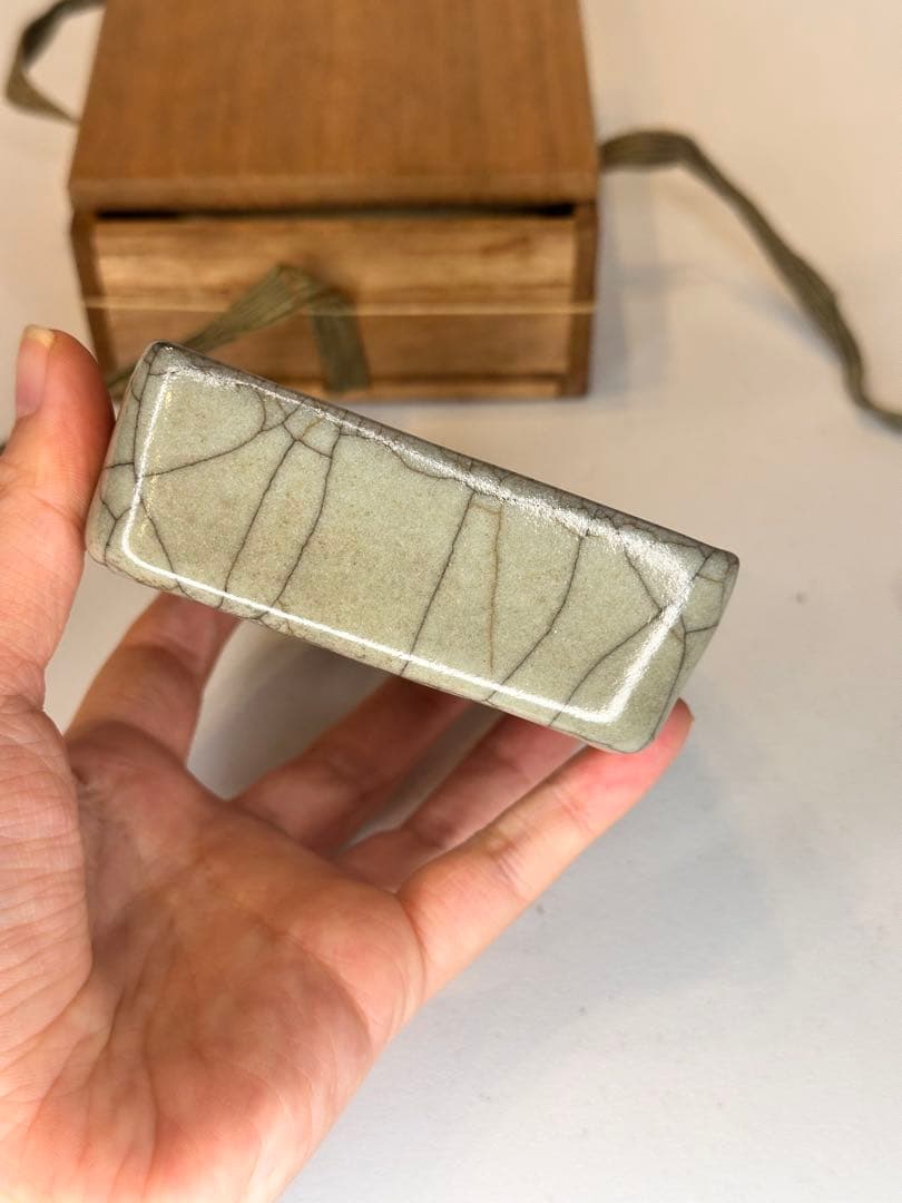 中国 宋代 哥窯 筆洗 時代物 共箱 古陶磁 コレクション