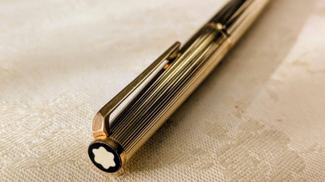 ビンテージ　モンブラン　万年筆　1246 金張り　吸入式　18金