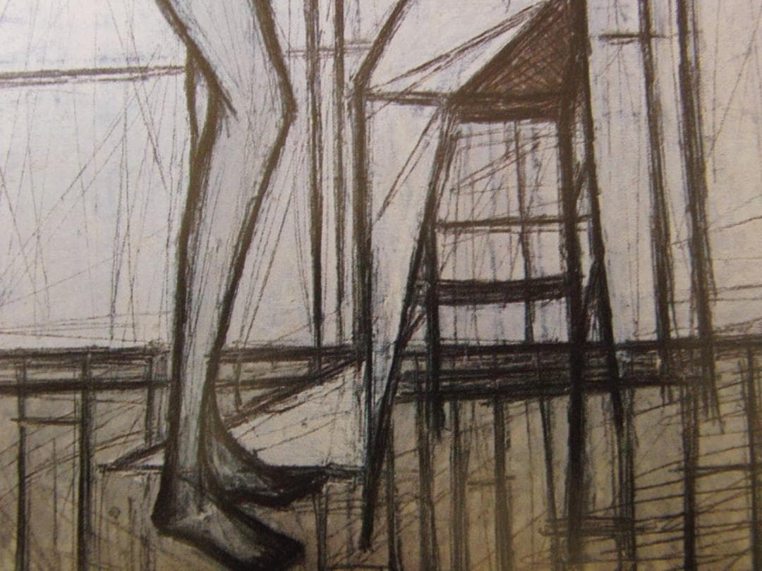 ベルナール・ビュッフェ、「Nu a la chaise」、希少画集の額装画