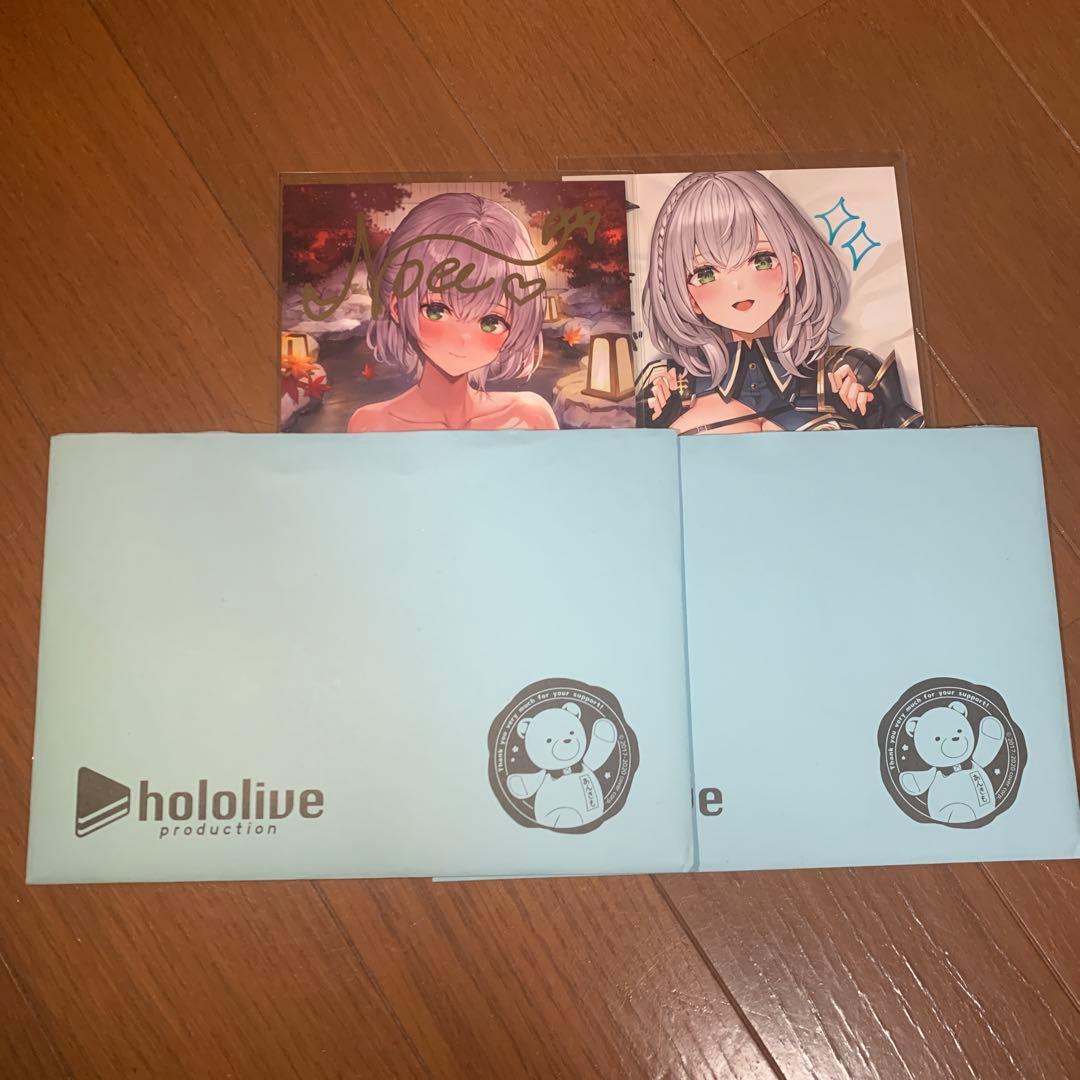 白銀ノエル 直筆メッセージ入ポストカード2枚セット