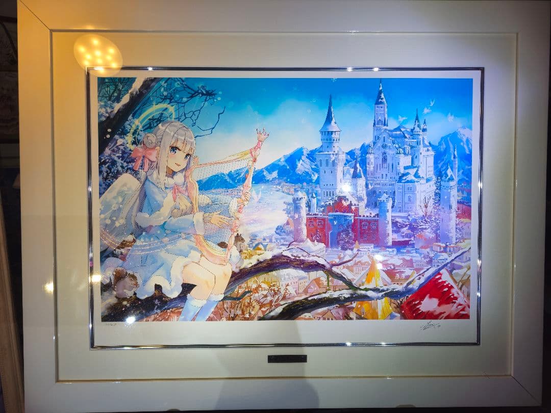 アールビバン 版画 ふーみ 天使の奏でる冬の街 元箱保証書あり